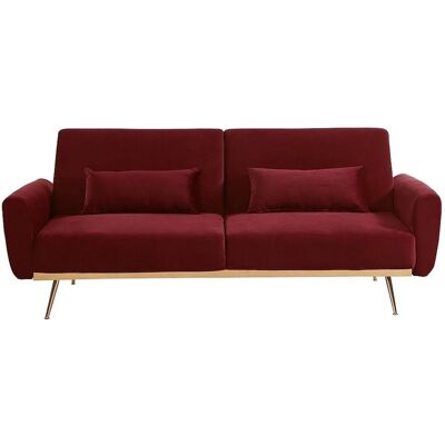 Vente-unique Launei Samtsofa 3-Sitzer - Umwandelbar & Stilvoll Vente-unique Launei Samtsofa 3-Sitzer - Umwandelbar & Stilvoll