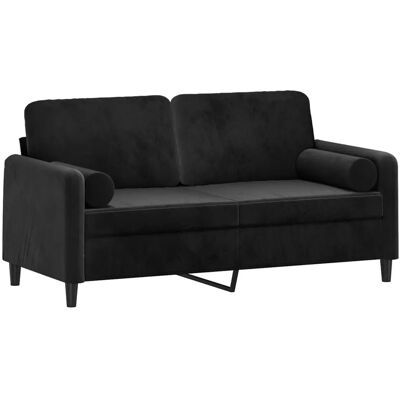vidaXL 2-Sitzer-Sofa mit Zierkissen Schwarz 140 cm Samt 3200886 vidaXL 2-Sitzer-Sofa mit Zierkissen Schwarz 140 cm Samt 3200886