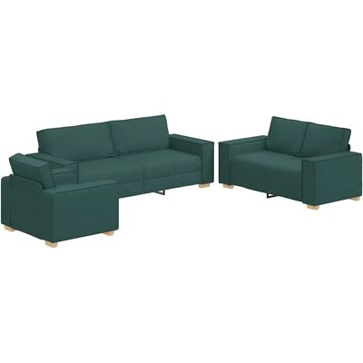 vidaXL Sofa Set 3 Teile Dunkelgrün - Sofa Set vidaXL Sofa Set 3 Teile Dunkelgrün - Sofa Set