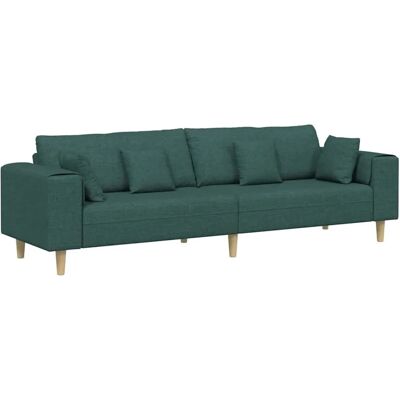 vidaXL Sofa mit Kissen Dunkelgrün 250 x 77 x 76 cm Stoff 3335147 vidaXL Sofa mit Kissen Dunkelgrün 250 x 77 x 76 cm Stoff 3335147