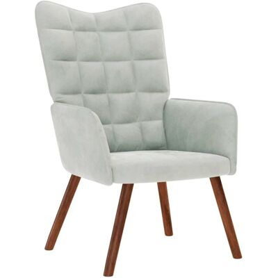 vidaXL Relaxsessel Hellgrau Samt 4016810 vidaXL Relaxsessel Hellgrau Samt 4016810