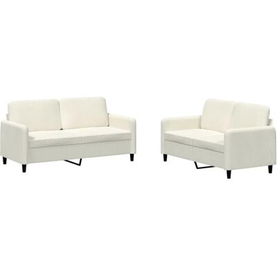 vidaXL 2-Tlg Sofagarnitur Creme Samt 3201982 vidaXL 2-Tlg Sofagarnitur Creme Samt 3201982