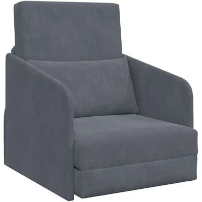 Vidaxl - Schlafsofa Dunkelgrau Samtstoff 65x80x83 cm Multifunktional Vidaxl - Schlafsofa Dunkelgrau Samtstoff 65x80x83 cm Multifunktional
