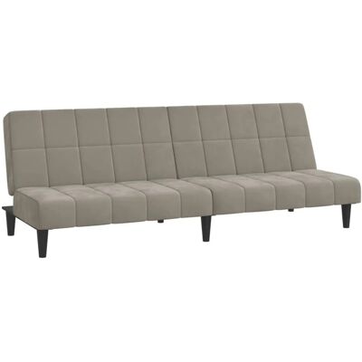 vidaXL 2-Sitzer Velours Hellgrau Schlafsofa vidaXL 2-Sitzer Velours Hellgrau Schlafsofa