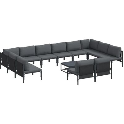 vidaXL Garten-Sofa-Set 13-Tlg Anthrazit Stahl 3379021 vidaXL Garten-Sofa-Set 13-Tlg Anthrazit Stahl 3379021