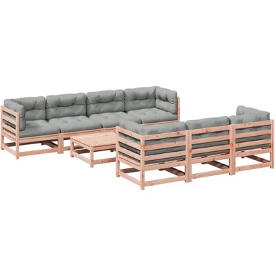 vidaXL Gartensofagarnitur - Kiefernholz - Braun-Rot - Für Draußen vidaXL Gartensofagarnitur - Kiefernholz - Braun-Rot - Für Draußen