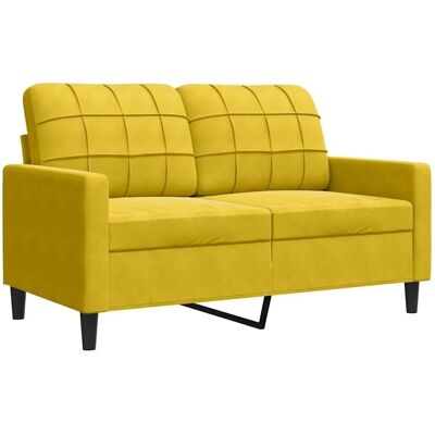 Vidaxl - Samtsofa 2-Sitzer Gelb 120cm Vidaxl - Samtsofa 2-Sitzer Gelb 120cm