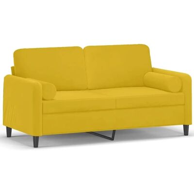 vidaXL Zwei-Sitzer-Sofa - Moderner Samt Gelb 140cm vidaXL Zwei-Sitzer-Sofa - Moderner Samt Gelb 140cm