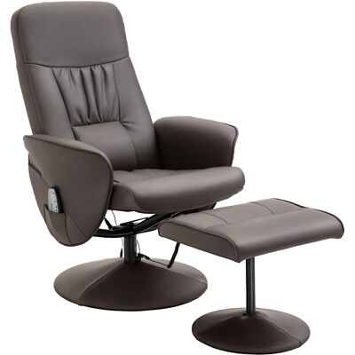 HOMCOM Massagesessel mit Fußhocker Stauraum Liegefunktion Braun 76 x 81 x 105 cm HOMCOM Massagesessel mit Fußhocker Stauraum Liegefunktion Braun 76 x 81 x 105 cm