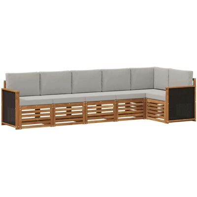 vidaXL Ecksofa Set mit Kissen 5 Stk Natur und Hellgrau 3384402 vidaXL Ecksofa Set mit Kissen 5 Stk Natur und Hellgrau 3384402
