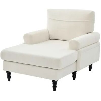 PXloue Chenille-Stoff-Liegestuhl Sofa Couches mit Aufbewahrung für Wohnzimmer und Schlafzimmer Beige PXloue Chenille-Stoff-Liegestuhl Sofa Couches mit Aufbewahrung für Wohnzimmer und Schlafzimmer Beige