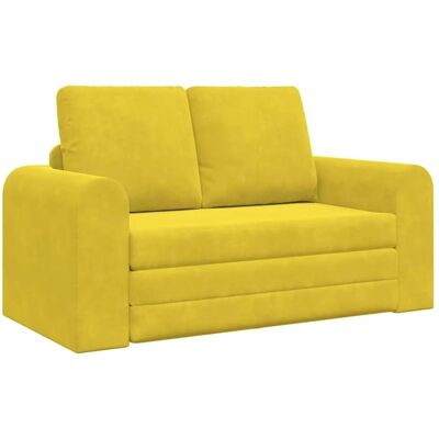 vidaXL Schlafsofa 60cm Gelb Samt 4106689 vidaXL Schlafsofa 60cm Gelb Samt 4106689