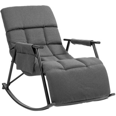 DELUKE Schaukelstuhl JULIA Indoor 61x100x66cm Stoff Dunkelgrau Liegestuhl Relaxstuhl Sofastuhl DELUKE Schaukelstuhl JULIA Indoor 61x100x66cm Stoff Dunkelgrau Liegestuhl Relaxstuhl Sofastuhl