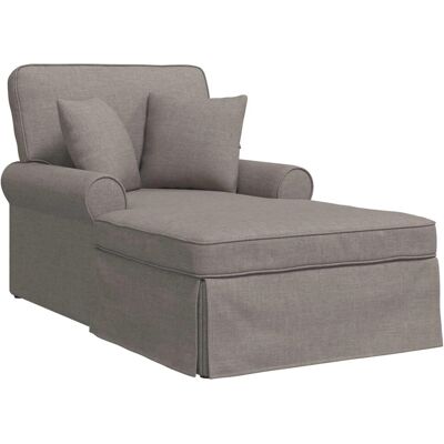 vidaXL Chaise Lounge mit Rock mit Kissen 3-Tlg Taupe Stoff 42022944 vidaXL Chaise Lounge mit Rock mit Kissen 3-Tlg Taupe Stoff 42022944