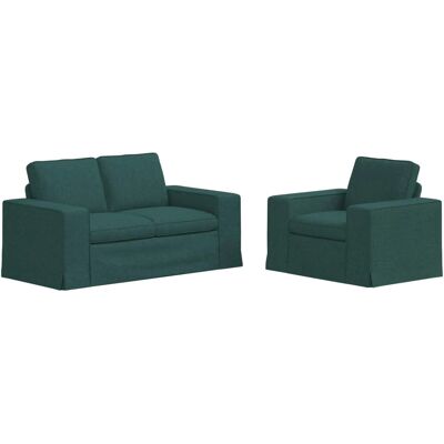vidaXL Sofa 2-Tlg Dunkelgrün 182 x 80 x 82 cm Stoff 3407503 vidaXL Sofa 2-Tlg Dunkelgrün 182 x 80 x 82 cm Stoff 3407503