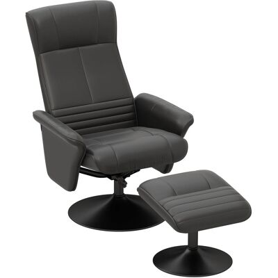 HOMCOM Relaxsessel mit Fußhocker Polyester Stahl Schwarz 69L x 71B x 104H cm HOMCOM Relaxsessel mit Fußhocker Polyester Stahl Schwarz 69L x 71B x 104H cm
