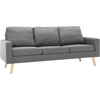 vidaXL 3-Tlg Sofagarnitur Stoff Hellgrau vidaXL 3-Tlg Sofagarnitur Stoff Hellgrau