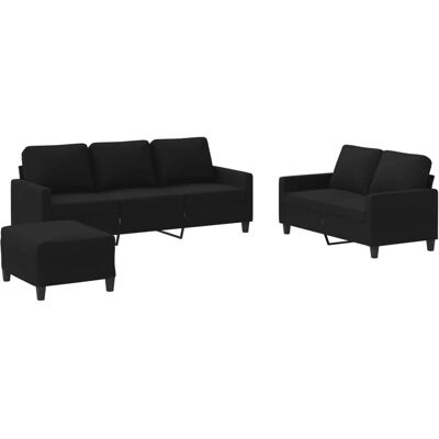 vidaXL Schwarzes Sofaset - Stabil, Bequem & Modern vidaXL Schwarzes Sofaset - Stabil, Bequem & Modern