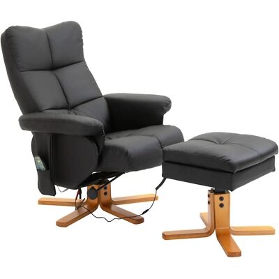 HOMCOM Massagesessel mit Fußhocker Stauraum 145 Grad Neigung Schwarz 80 x 86 x 99 cm HOMCOM Massagesessel mit Fußhocker Stauraum 145 Grad Neigung Schwarz 80 x 86 x 99 cm