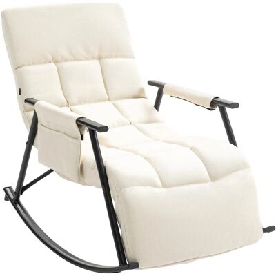 DELUKE Schaukelstuhl JULIA Indoor 61x100x66cm Stoff Creme Liegestuhl Relaxstuhl Sofastuhl DELUKE Schaukelstuhl JULIA Indoor 61x100x66cm Stoff Creme Liegestuhl Relaxstuhl Sofastuhl