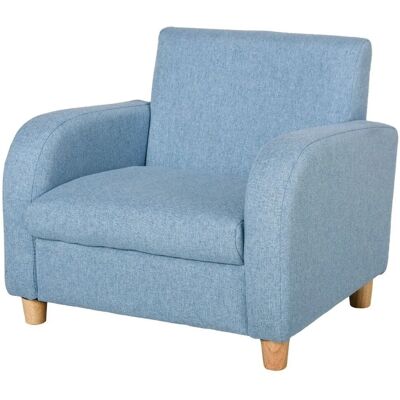 HOMCOM Kindersessel Anti-Rutsch-Füßen Holz Leinen Schaumstoff Blau 49 x 45 x 44,5 cm HOMCOM Kindersessel Anti-Rutsch-Füßen Holz Leinen Schaumstoff Blau 49 x 45 x 44,5 cm