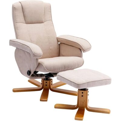 Svita Charles Relaxsessel Hocker Sessel Fernsehsessel Drehsessel Polyester Holz Beige Svita Charles Relaxsessel Hocker Sessel Fernsehsessel Drehsessel Polyester Holz Beige