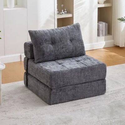 PXloue Stoffsofa Klappbares Schlafsofa 79x79 cm mit Kissen 79x180 cm Liegefläche Grau PXloue Stoffsofa Klappbares Schlafsofa 79x79 cm mit Kissen 79x180 cm Liegefläche Grau