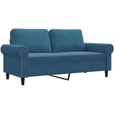 vidaXL Blau Samt 2-Sitzer - Sofa vidaXL Blau Samt 2-Sitzer - Sofa