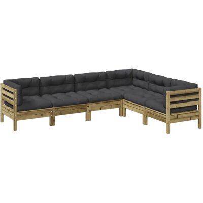 vidaXL 6-tlg. Garten-Sofagarnitur Mit Kissen - Gartenmöbel vidaXL 6-tlg. Garten-Sofagarnitur Mit Kissen - Gartenmöbel