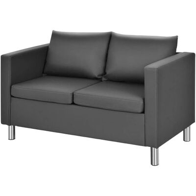 Costway Modernes Zweisitzer-Sofa - Kunstleder - Stabil & Langlebig Costway Modernes Zweisitzer-Sofa - Kunstleder - Stabil & Langlebig