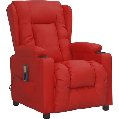 vidaXL Massagesessel Weinrot Kunstleder 339081 vidaXL Massagesessel Weinrot Kunstleder 339081