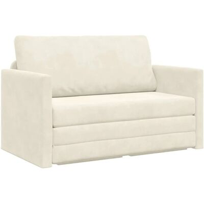 vidaXL Schlafsofa Creme 124 x 204 x 61 cm Samt 4106708 vidaXL Schlafsofa Creme 124 x 204 x 61 cm Samt 4106708