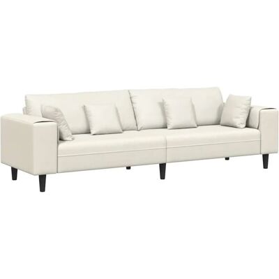 vidaXL Sofa mit Kissen Creme 250 x 77 x 76 cm Samt 3335160 vidaXL Sofa mit Kissen Creme 250 x 77 x 76 cm Samt 3335160