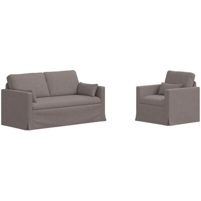vidaXL Sofa 2-Tlg Taupe 158 x 78 x 80 cm Stoff 3407541 vidaXL Sofa 2-Tlg Taupe 158 x 78 x 80 cm Stoff 3407541
