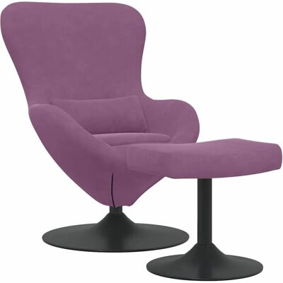Vidaxl Lila Samt Sessel mit Fußstütze - Sessel Vidaxl Lila Samt Sessel mit Fußstütze - Sessel