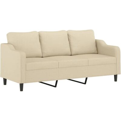 vidaXL 3-Sitzer Creme Stoffsofa - Sofa vidaXL 3-Sitzer Creme Stoffsofa - Sofa