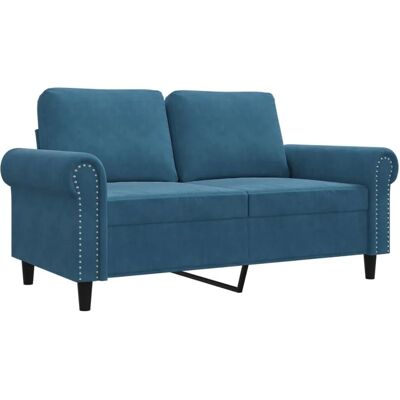 VidaXL Blau Samt 2-Sitzer Sofa - Sofa VidaXL Blau Samt 2-Sitzer Sofa - Sofa