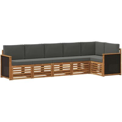 vidaXL Ecksofa Set mit Kissen 5 Stk Natur und Anthrazit 3384403 vidaXL Ecksofa Set mit Kissen 5 Stk Natur und Anthrazit 3384403
