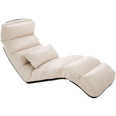 Costway Relaxliege Klappbar mit Schlaffunktion Bodensofa Beige Costway Relaxliege Klappbar mit Schlaffunktion Bodensofa Beige