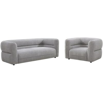 Vente-unique Couchgarnitur Mit Sessel Taliena Grau 222 cm 120 cm Vente-unique Couchgarnitur Mit Sessel Taliena Grau 222 cm 120 cm