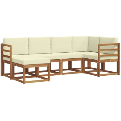 vidaXL Sofa Set mit Kissen 6 Stk Natur und Creme 3366623 vidaXL Sofa Set mit Kissen 6 Stk Natur und Creme 3366623