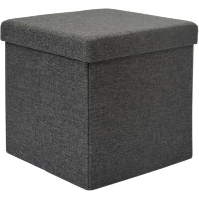 DuneDesign Faltbarer Sitzwürfel 38 x 38 x 38 cm mit Stauraum Dunkelgrau DuneDesign Faltbarer Sitzwürfel 38 x 38 x 38 cm mit Stauraum Dunkelgrau