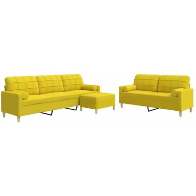 Vidaxl - 3-teiliges Sofa-Set mit Hocker und Kissen - Wohnzimmermöbel Vidaxl - 3-teiliges Sofa-Set mit Hocker und Kissen - Wohnzimmermöbel