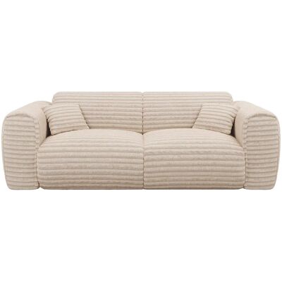 Vente-unique Beigefarbener Samtsofa 3-Sitzer mit Schneller Klappfunktion - Schlafsofa Vente-unique Beigefarbener Samtsofa 3-Sitzer mit Schneller Klappfunktion - Schlafsofa