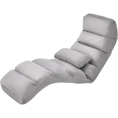 Costway Relaxliege Klappbar mit Schlaffunktion Bodensofa Grau Costway Relaxliege Klappbar mit Schlaffunktion Bodensofa Grau