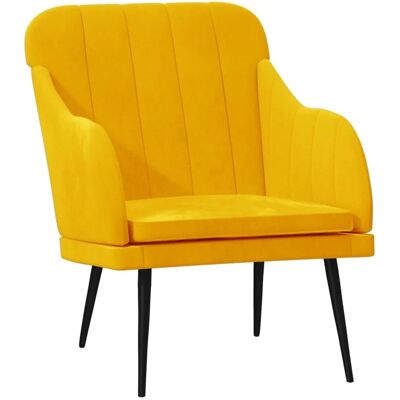 vidaXL Sessel Gelb 63x76x80 cm Samt 351460 vidaXL Sessel Gelb 63x76x80 cm Samt 351460