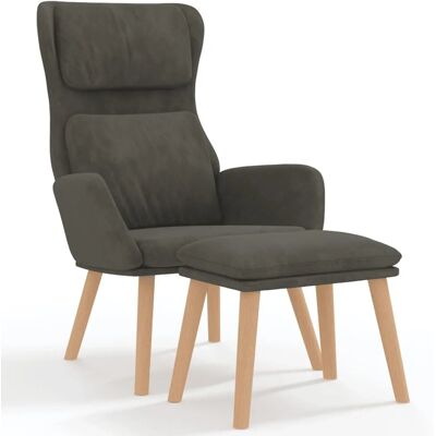 VIDAXL Sessel Dunkelgrau mit Hocker - Relaxmöbel VIDAXL Sessel Dunkelgrau mit Hocker - Relaxmöbel