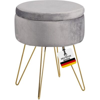 Albatros Hocker CANNES Samt Bezug Grau Albatros Hocker CANNES Samt Bezug Grau