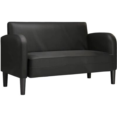 vidaXL Zweisitzer-Sofa Schwarz 110 cm Kunstleder 4100536 vidaXL Zweisitzer-Sofa Schwarz 110 cm Kunstleder 4100536
