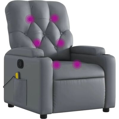 vidaXL Massagesessel - Manuelles Neigesystem - 6-Punkt-Vibration - Kunstleder vidaXL Massagesessel - Manuelles Neigesystem - 6-Punkt-Vibration - Kunstleder